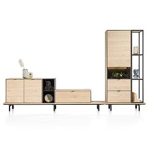 Bibliothèque 180cm 3 niches ELEMENTS Xooon onyx