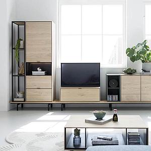 Bibliothèque 180cm 3 niches ELEMENTS Xooon onyx