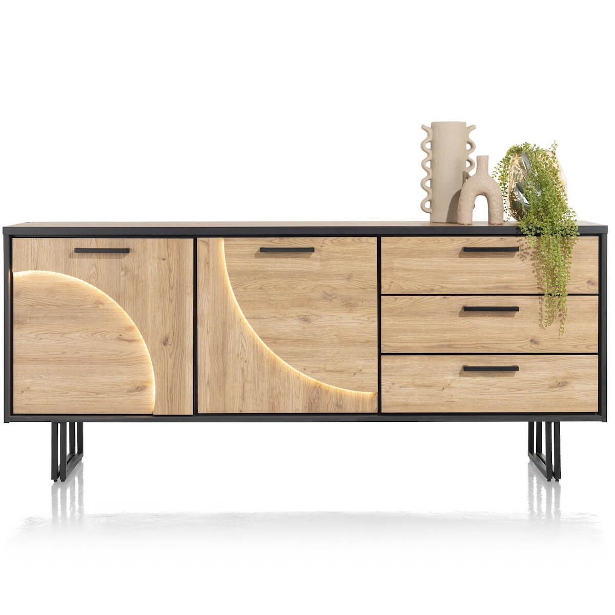 Buffet 200cm AVALON Henders & Hazel Naturel avec LED