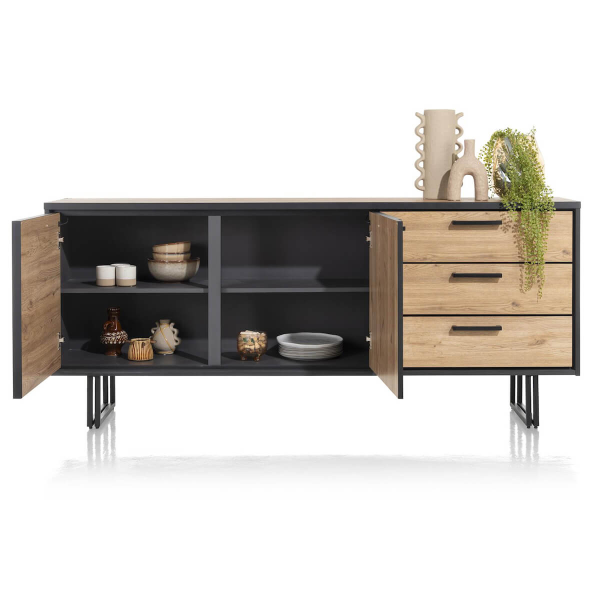 Buffet 200cm AVALON Henders & Hazel Naturel avec LED