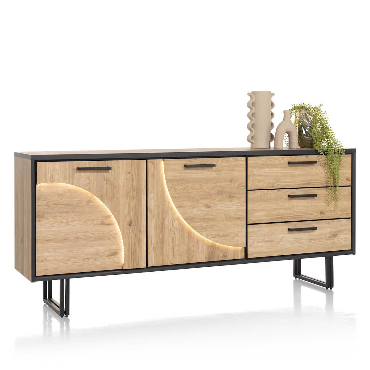 Buffet 200cm AVALON Henders & Hazel Naturel avec LED