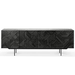 Buffet 224cm GRAPHIC Ethnicraft teck noir