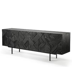 Buffet 224cm GRAPHIC Ethnicraft teck noir