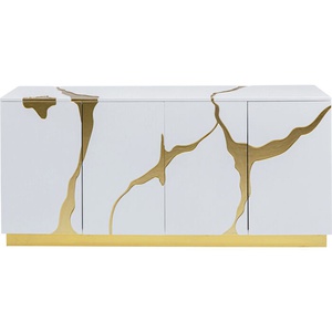 Buffet 80x165cm CRACKED Kare Design blanc doré