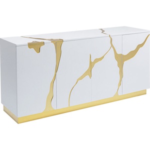 Buffet 80x165cm CRACKED Kare Design blanc doré