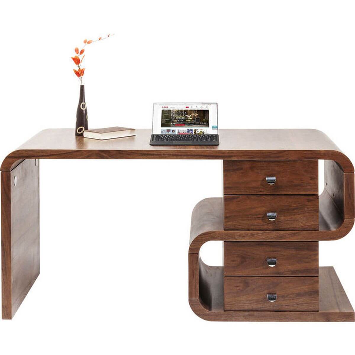 Bureau 150x70cm Soft Snake Kare Design noyer