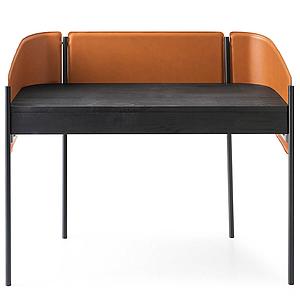Bureau BIBLIO Calligaris Cognac-noir