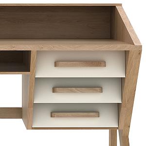 Bureau ORIGAMI Ethnicraft chêne avec tiroirs creme