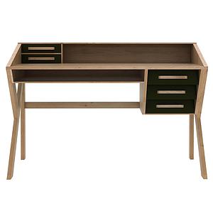 Bureau ORIGAMI Ethnicraft chêne avec tiroirs noir