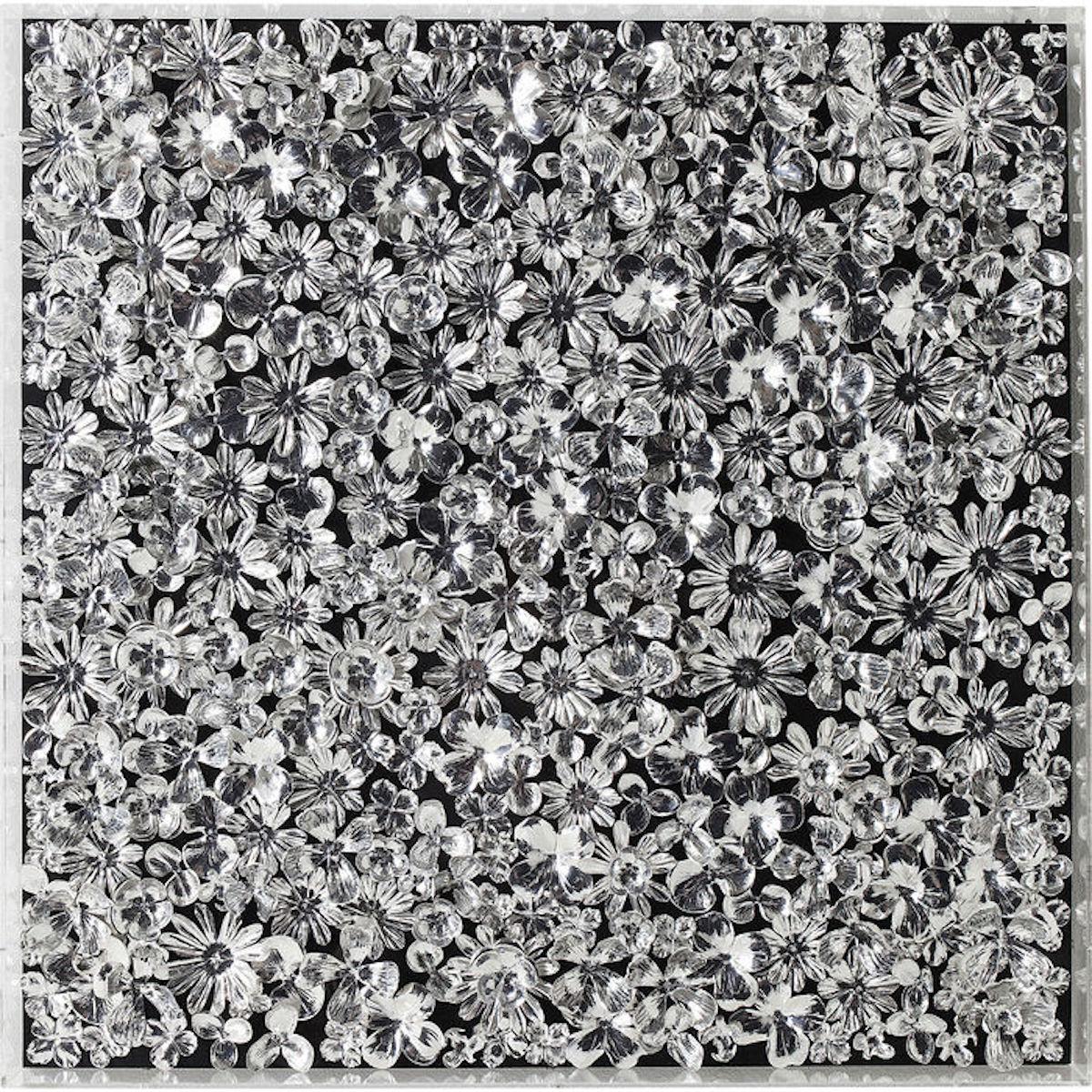 Cadre décoratif 100x100cm SILVER FLOWER Kare Design