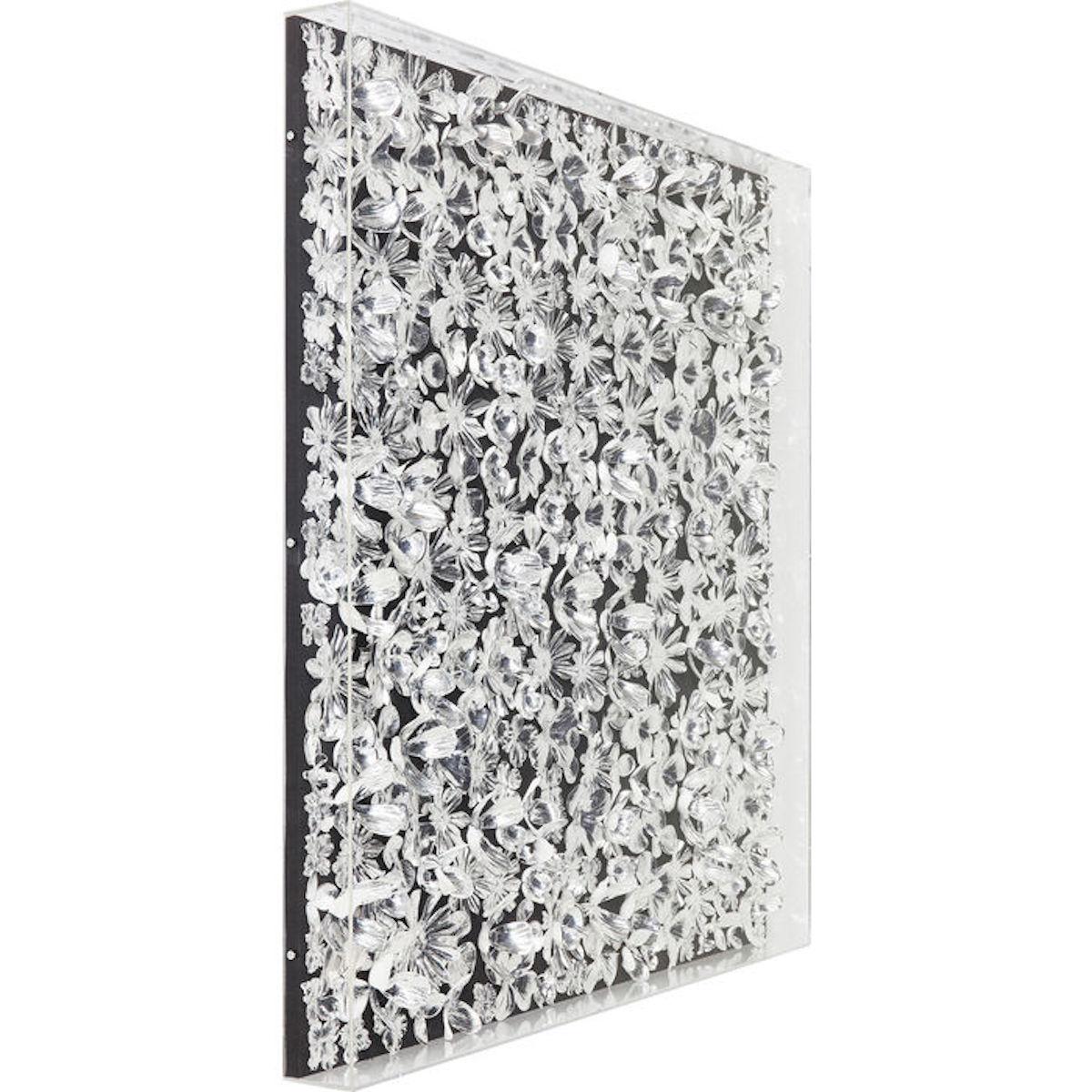 Cadre décoratif 100x100cm SILVER FLOWER Kare Design