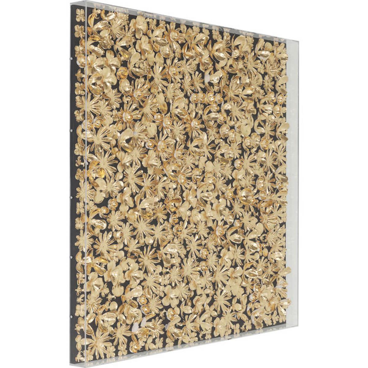 Cadre décoratif 120x120cm GOLD FLOWER Kare Design