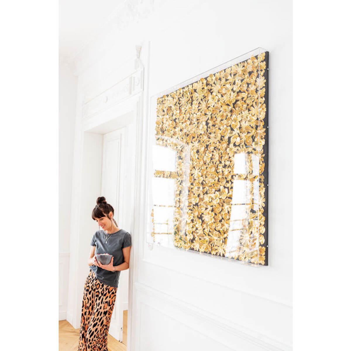 Cadre décoratif 120x120cm GOLD FLOWER Kare Design