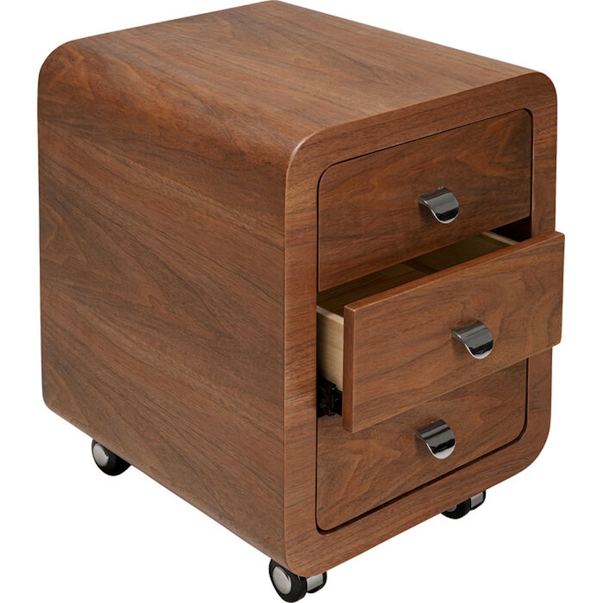 Caisson a roulettes CLUB Kare Design noyer
