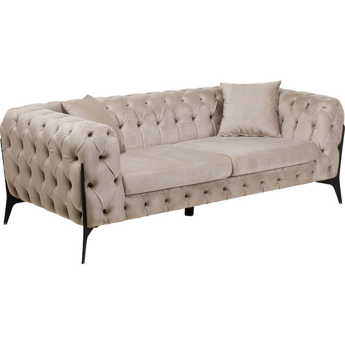 Canapé 2 places 200cm BELLISSIMA Kare Design velours taupe