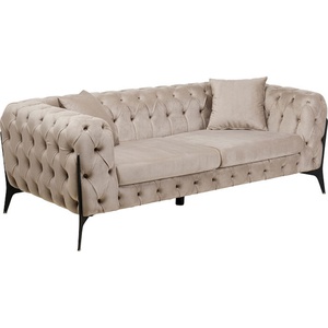 Canapé 2 places 200cm BELLISSIMA Kare Design velours taupe
