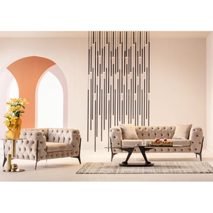 Canapé 2 places 200cm BELLISSIMA Kare Design velours taupe