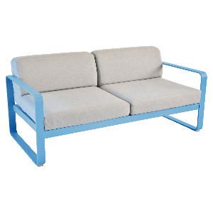 Canapé 2 places BELLEVIE Fermob bleu maya-gris flanelle 