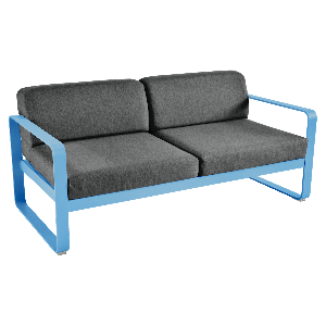 Canapé 2 places BELLEVIE Fermob bleu maya-gris graphite