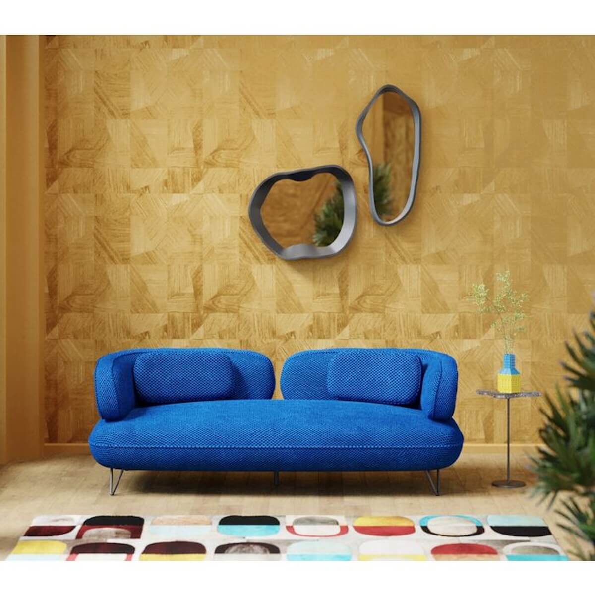 Canapé 2 places PEPPO Kare Design bleu