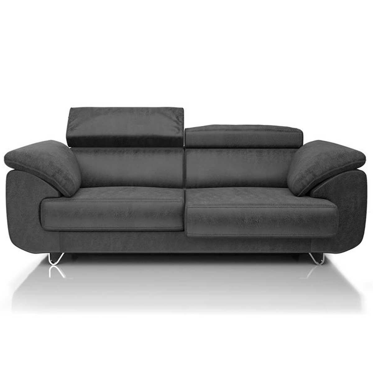 Canapé 2,5 places HAVANNA Henders & Hazel pieds 9,5cm assise coulissante Gp.1Leopard Atnthracite