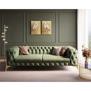 Canapé 3 places 240cm BELLISSIMA Kare Design velours vert