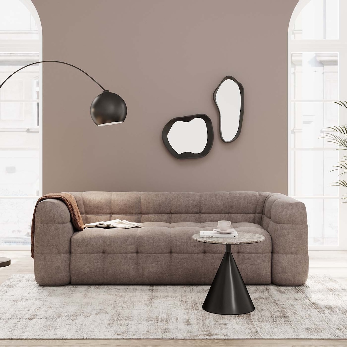 Canapé 3 places 240cm SALAMANCA Kare Design Marron Clair