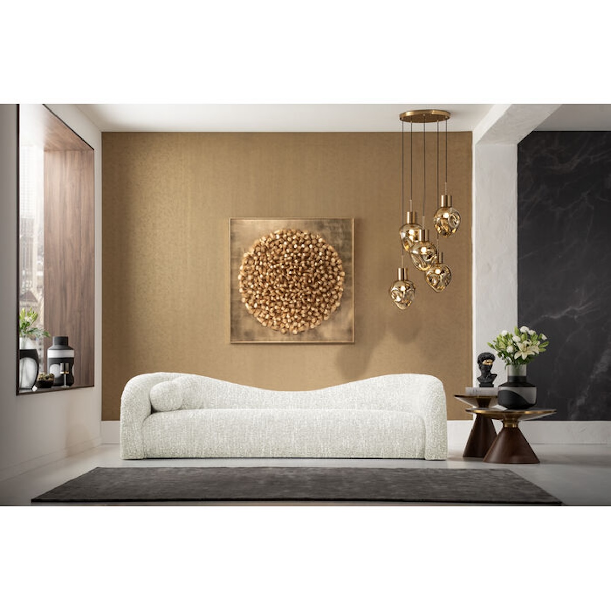 Canapé 3 places 261cm LIVIA Kare Design mélange creme