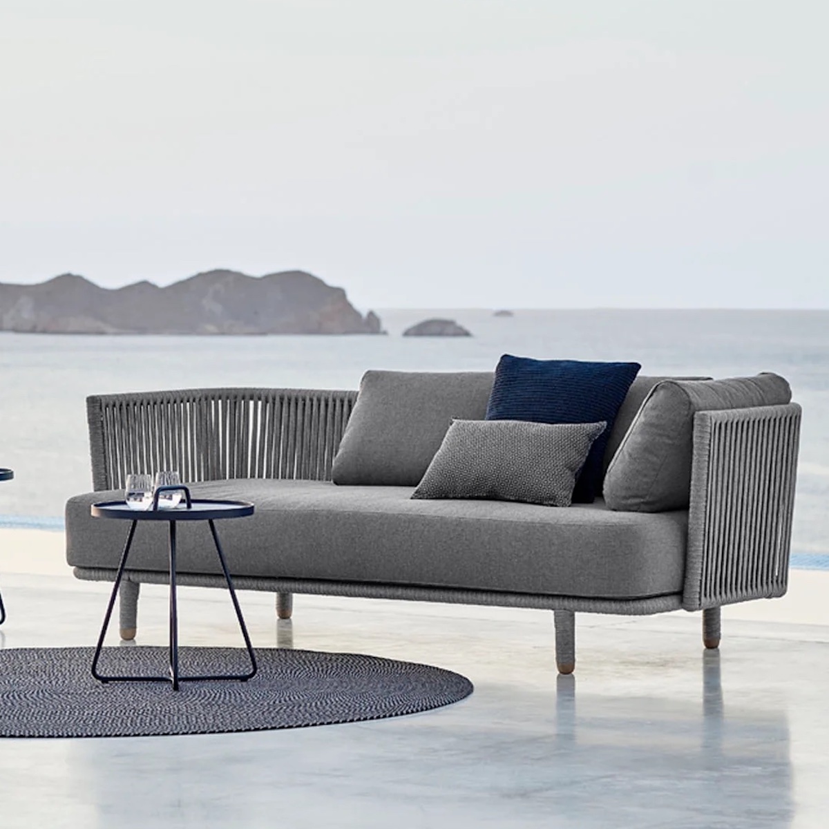 Canapé 3 places MOMENTS Cane-line gris