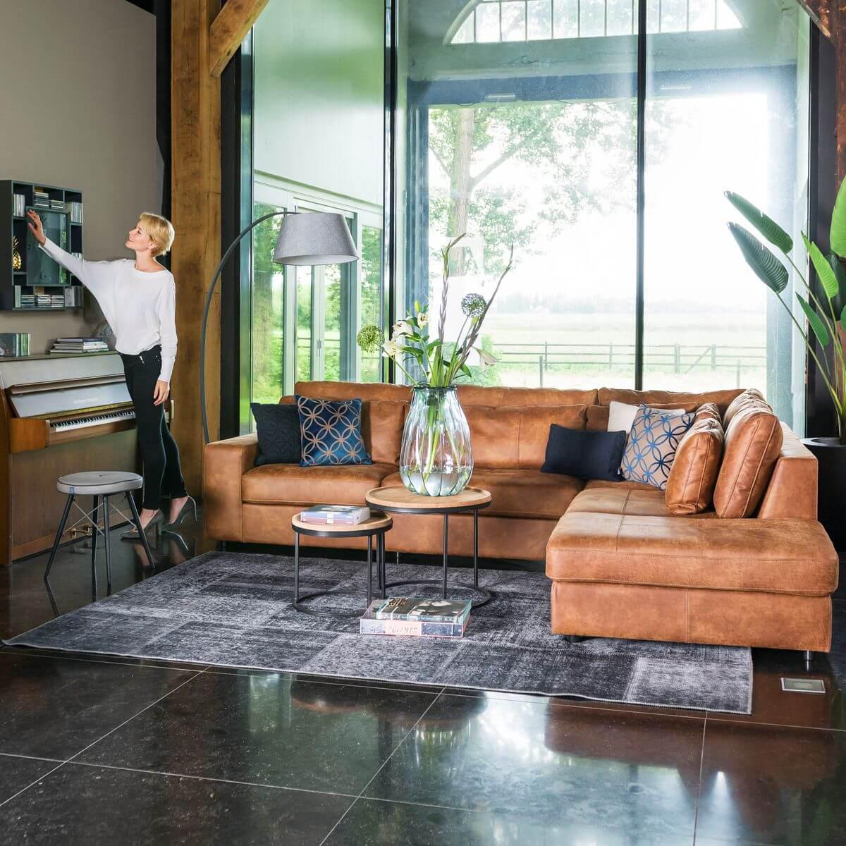 Canapé 3.5 places accoudoir gauche BRAGA Henders & Hazel corsica-cognac