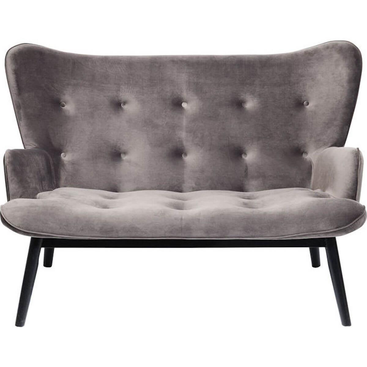 Canapé BLACK VICKY Kare Design velours gris