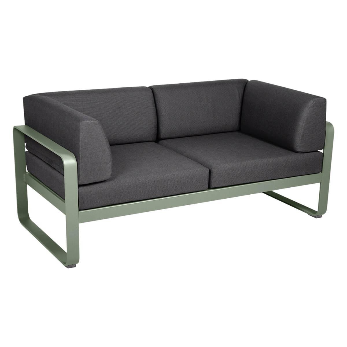Canapé Club 2 places BELLEVIE Fermob cactus-gris graphite