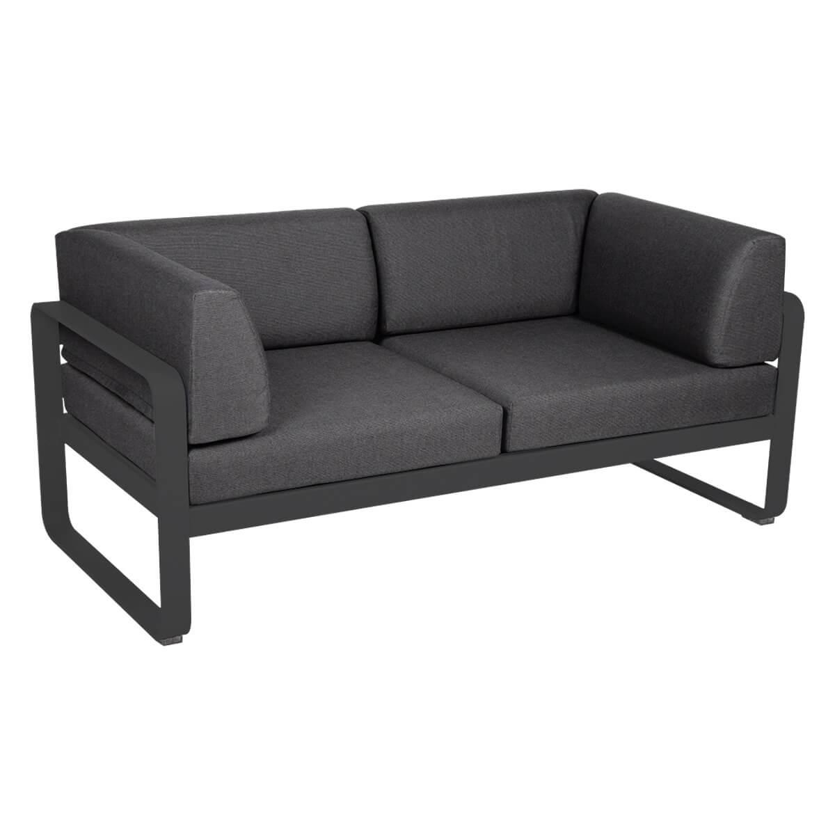 Canapé Club 2 places BELLEVIE Fermob carbone-gris graphite