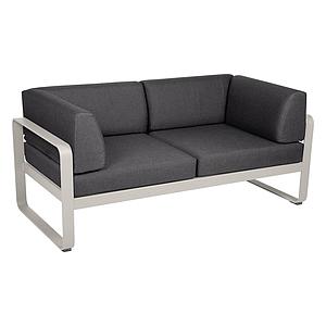 Canapé Club 2 places BELLEVIE Fermob gris argile-gris graphite