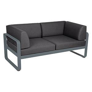 Canapé Club 2 places BELLEVIE Fermob gris orage-gris graphite