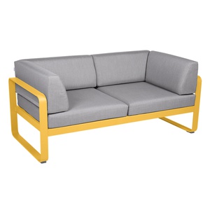 Canapé Club 2 places BELLEVIE Fermob miel NEW-gris flanelle 
