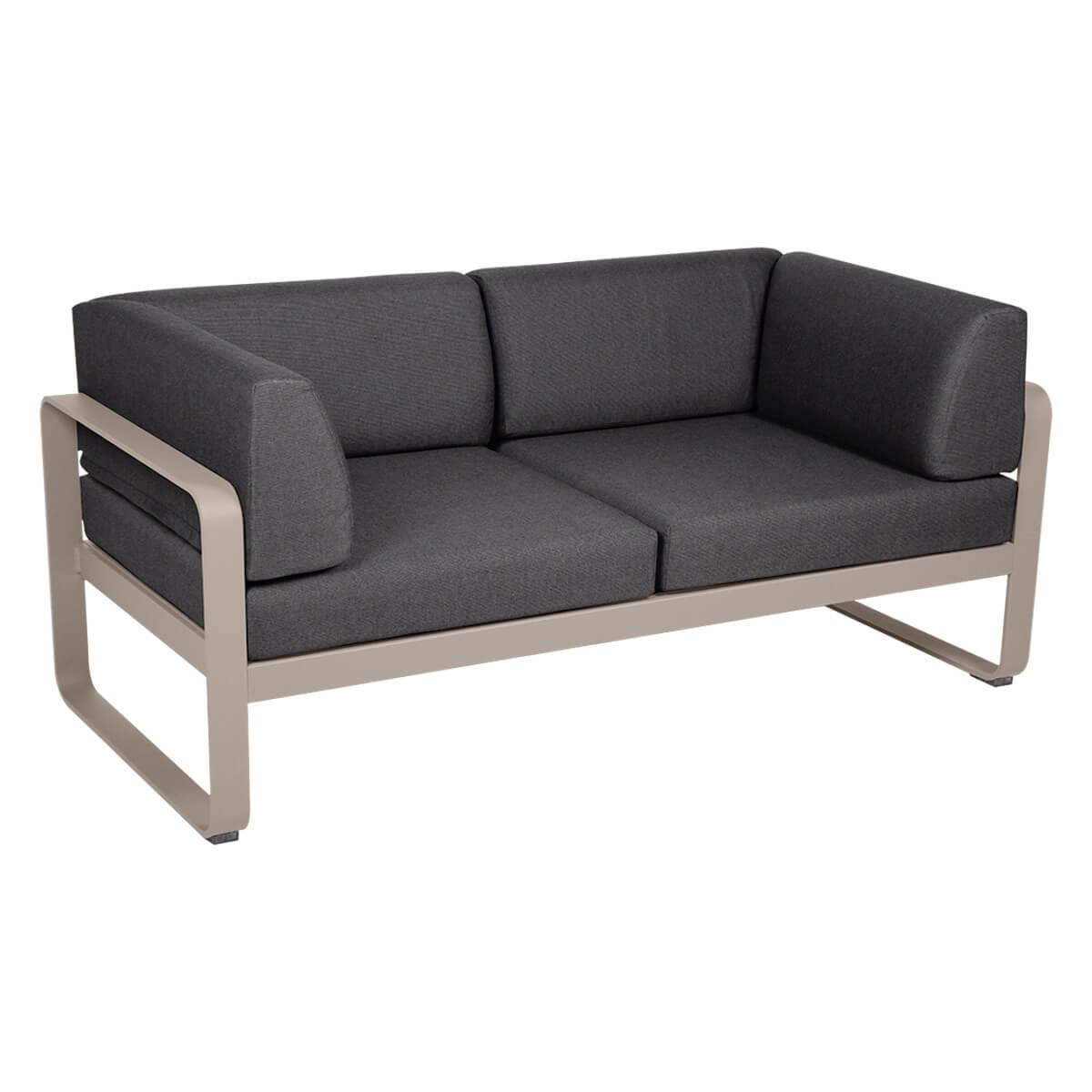 Canapé Club 2 places BELLEVIE Fermob muscade-gris graphite