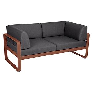 Canapé Club 2 places BELLEVIE Fermob ocre rouge-gris graphite