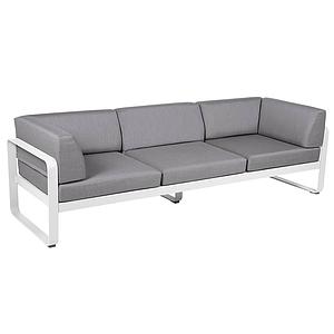 Canapé Club 3 places BELLEVIE Fermob blanc coton-gris flanelle