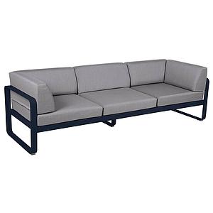 Canapé Club 3 places BELLEVIE Fermob bleu abysse-gris flanelle