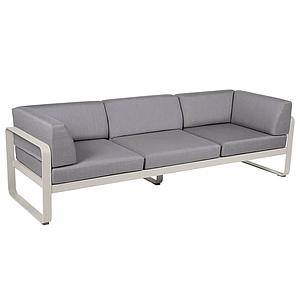 Canapé Club 3 places BELLEVIE Fermob gris argile-gris flanelle