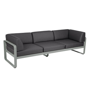 Canapé Club 3 places BELLEVIE Fermob gris lapilli-gris graphite