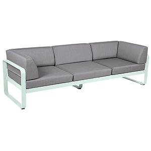 Canapé Club 3 places BELLEVIE Fermob menthe glaciale-gris flanelle
