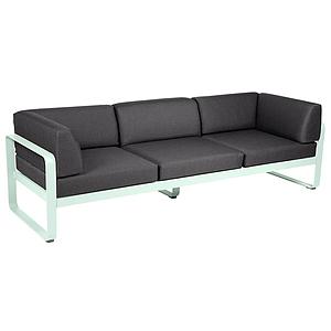 Canapé Club 3 places BELLEVIE Fermob menthe glaciale-gris graphite