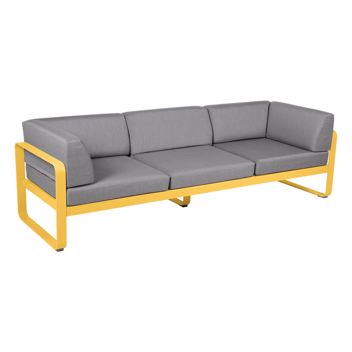 Canapé Club 3 places BELLEVIE Fermob miel NEW-gris flanelle