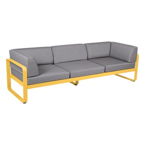 Canapé Club 3 places BELLEVIE Fermob miel NEW-gris flanelle
