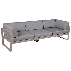 Canapé Club 3 places BELLEVIE Fermob muscade-gris flanelle
