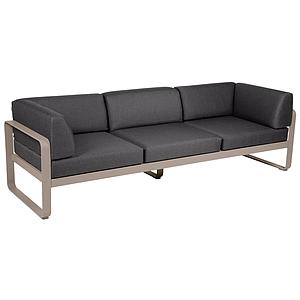 Canapé Club 3 places BELLEVIE Fermob muscade-gris graphite