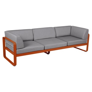 Canapé Club 3 places BELLEVIE Fermob orange confite-gris flanelle