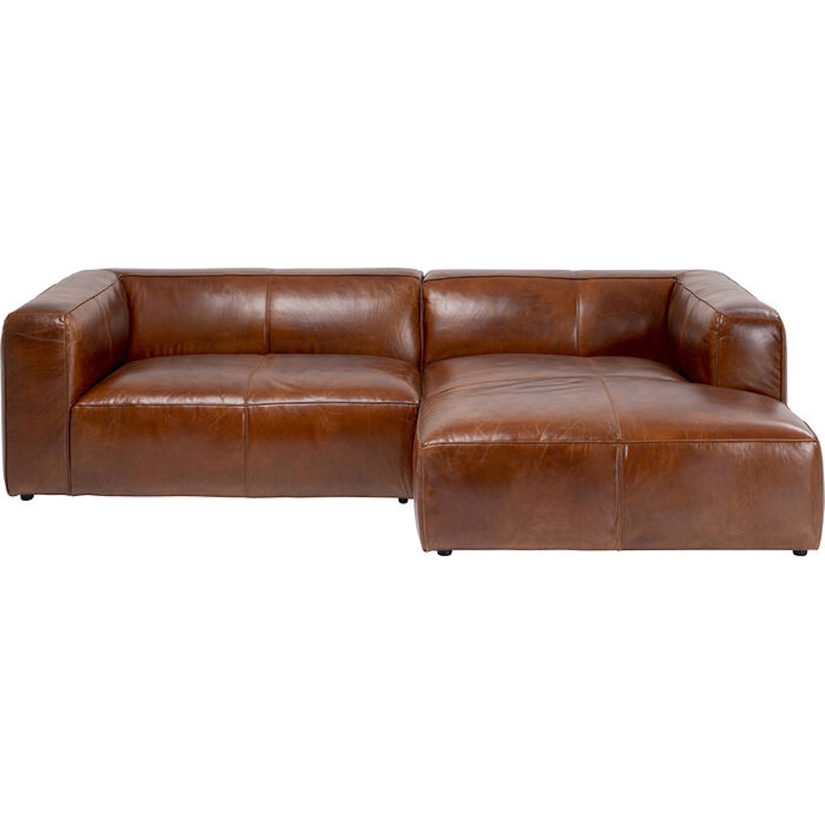 Canapé d'angle 270x170cm CUBETTO Kare Design cuir marron